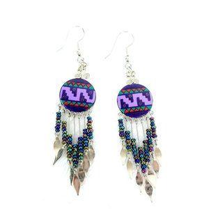 Bohemian Native Style Beaded Chandelier Earrings